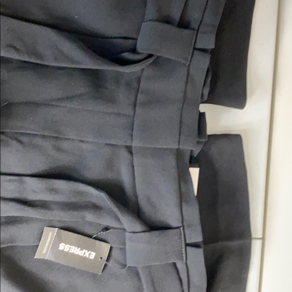 Express High Waisted Wide Leg Paperbag Pants - Picture 6 of 8